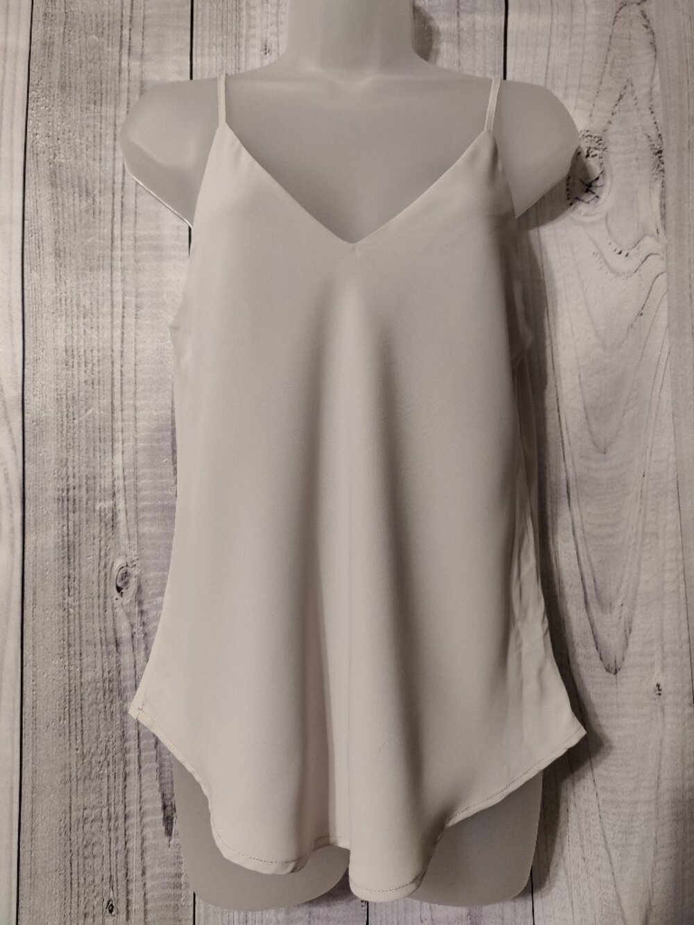 SHEIN Solid V-Neck Spaghetti Strap Cami Tank Top - Off White